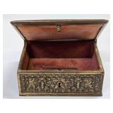 Beautiful Ornate Antique Relief Brass Box