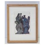 Original Abstract Watercolor Painting by Alice Benjamin Boudreau - "Howling at The Moon"