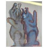 Original Abstract Watercolor Painting by Alice Benjamin Boudreau - "Howling at The Moon"