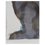 Original Abstract Watercolor Painting by Alice Benjamin Boudreau - "Howling at The Moon"