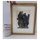 Original Abstract Watercolor Painting by Alice Benjamin Boudreau - "Howling at The Moon"