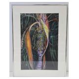 Original Abstract Watercolor Painting by Alice Benjamin Boudreau - Brightly Colored Palm Tree