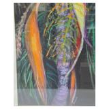 Original Abstract Watercolor Painting by Alice Benjamin Boudreau - Brightly Colored Palm Tree