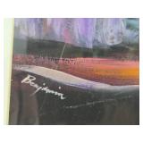 Original Abstract Watercolor Painting by Alice Benjamin Boudreau - Brightly Colored Palm Tree