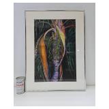 Original Abstract Watercolor Painting by Alice Benjamin Boudreau - Brightly Colored Palm Tree