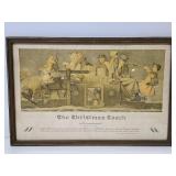 Old Vintage Norman Rockwell Print - "The Christmas Coach"