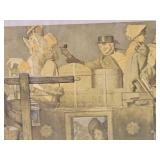 Old Vintage Norman Rockwell Print - "The Christmas Coach"