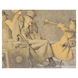 Old Vintage Norman Rockwell Print - "The Christmas Coach"