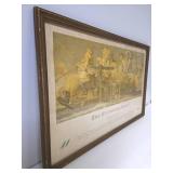 Old Vintage Norman Rockwell Print - "The Christmas Coach"