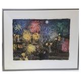 Very Nice Looking Framed Serigraph by Jennifer Bartlett - "Earth Fireworks"
