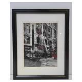 Framed Black & White Antique Photograph - Saint Paul Fire Department