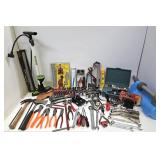 Large Estate Lot of Good Tools - Hatchets , Bike Pump, Wrenches, Sockets etc