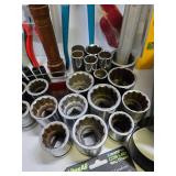 Large Estate Lot of Good Tools - Hatchets , Bike Pump, Wrenches, Sockets etc