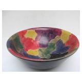 Very Nice Vintage Colorful Handmade Genuine Soapstone Serving Bowl