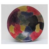 Very Nice Vintage Colorful Handmade Genuine Soapstone Serving Bowl