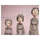 Group of 3 Large Signed Figural Sculptures by Minnesota Artist Krissy Catt