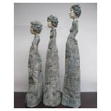 Group of 3 Large Signed Figural Sculptures by Minnesota Artist Krissy Catt