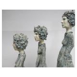 Group of 3 Large Signed Figural Sculptures by Minnesota Artist Krissy Catt