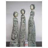 Group of 3 Large Signed Figural Sculptures by Minnesota Artist Krissy Catt