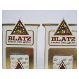 Pair of NOS Vintage BLATZ Embossed Beer Advertising Signs - "Test Blatz Yourself"