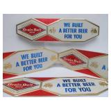 Lot of 4 NOS Vintage GRAIN BELT Embossed Beer Advertising Signs - "We Built a Better Beer For You"