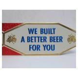 Lot of 4 NOS Vintage GRAIN BELT Embossed Beer Advertising Signs - "We Built a Better Beer For You"