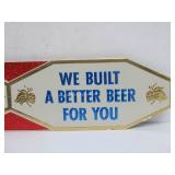 Lot of 3 NOS Vintage GRAIN BELT Embossed Beer Advertising Signs - "We Built a Better Beer For You"
