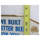 Lot of 3 NOS Vintage GRAIN BELT Embossed Beer Advertising Signs - "We Built a Better Beer For You"