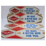 Lot of 4 NOS Vintage GRAIN BELT Embossed Beer Advertising Signs - "We Built a Better Beer For You"