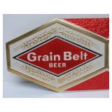 Lot of 4 NOS Vintage GRAIN BELT Embossed Beer Advertising Signs - "We Built a Better Beer For You"