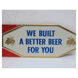 Lot of 4 NOS Vintage GRAIN BELT Embossed Beer Advertising Signs - "We Built a Better Beer For You"