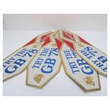 Lot of 4 NOS Vintage GRAIN BELT Embossed Beer Advertising Signs - "Try the GB 