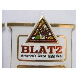 Lot of 4 NOS Vintage BLATZ Embossed Beer Advertising Signs - "Test Blatz Yourself"