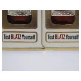 Lot of 4 NOS Vintage BLATZ Embossed Beer Advertising Signs - "Test Blatz Yourself"