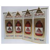 Lot of 4 NOS Vintage BLATZ Embossed Beer Advertising Signs - "Test Blatz Yourself"