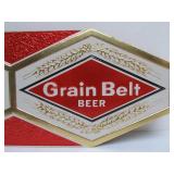 Lot of 4 NOS Vintage GRAIN BELT Embossed Beer Advertising Signs - "Try the GB 
