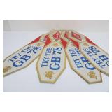 Lot of 4 NOS Vintage GRAIN BELT Embossed Beer Advertising Signs - "Try the GB 