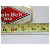 Lot of 4 NOS Vintage GRAIN BELT Embossed Beer Advertising Signs - "Try the GB 