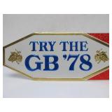 Lot of 4 NOS Vintage GRAIN BELT Embossed Beer Advertising Signs - "Try the GB 