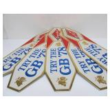 Lot of 4 NOS Vintage GRAIN BELT Embossed Beer Advertising Signs - "Try the GB 