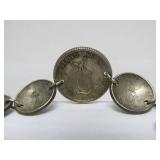 Vintage WW2 era Coin Bracelet w/ Silver Coins