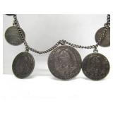 Vintage WW2 era Coin Necklace w/ Silver Coins