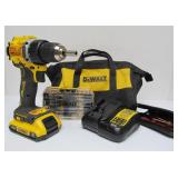 Working DEWALT Cordless Drill Driver w/Battery and Charger - Bag & Many Bits