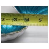 Beautiful Set of Unused Julia Knight Blue Enameled Shell Bowls