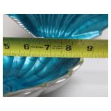 Beautiful Set of Unused Julia Knight Blue Enameled Shell Bowls