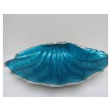 Beautiful Set of Unused Julia Knight Blue Enameled Shell Bowls
