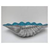 Beautiful Set of Unused Julia Knight Blue Enameled Shell Bowls