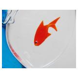 Large MURANO Blue Glass Pelican/Bird w/Fish