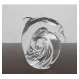 Hand Signed STEUBEN Glass Dolphin