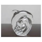Hand Signed STEUBEN Glass Dolphin